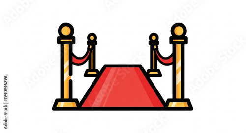 Red Carpet Event Entrance with Stanchions and Ropes.