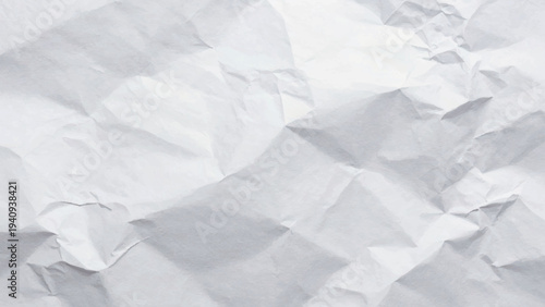 White Crumpled Paper Texture Background