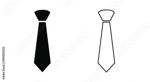 Necktie black and white Vector