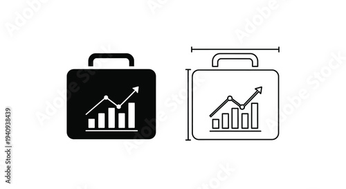 Business growth chart briefcase Vector