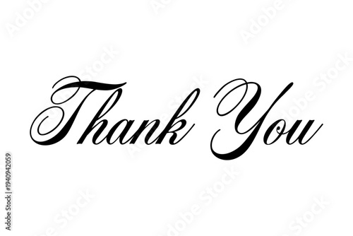 Thank You - 手書き風の筆記体で書いたThank You（ありがとう）の文字（カリグラフィー）
