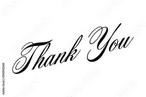 Thank You - 手書き風の筆記体で書いたThank You（ありがとう）の文字（カリグラフィー）
