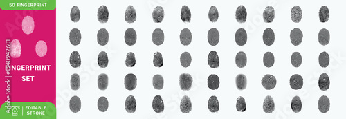 Fingerprint icon Signature concept for password encryption. to protect information