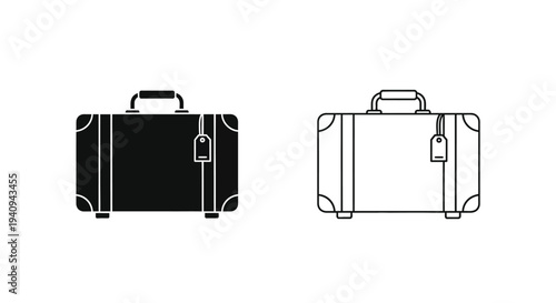 Black and white briefcases Vector