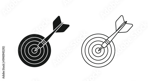 Target success bullseye darts Vector