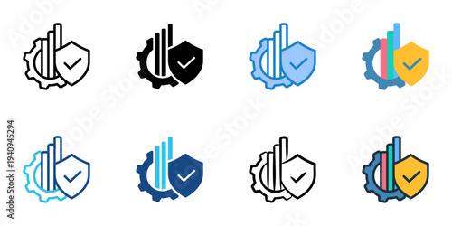 Business Interruption icons set multiple style collection. Editable stroke 
