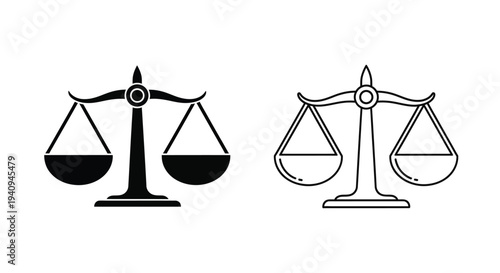 Balance scales justice law Vector