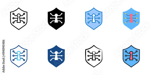 Cyber Insurance icons set multiple style collection. Editable stroke 
