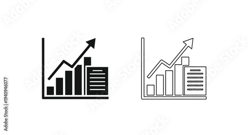 Graph chart growth statistics Vector