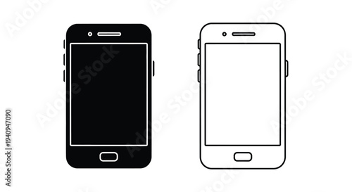 Black and white smartphone designs Vector
