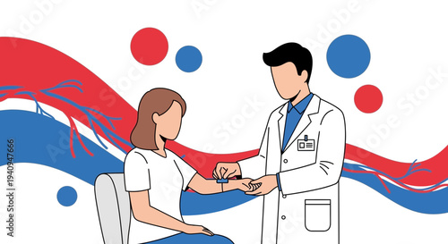 Doctor checks patient's pulse, medical examination, healthcare concept
