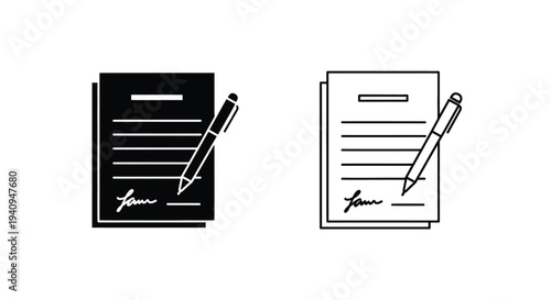 Contract document icon Vector