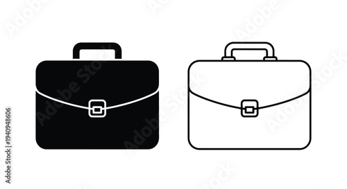 Briefcase icon set Vector