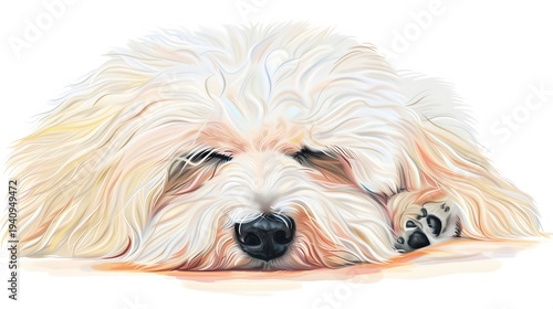 Havanese Dog is on isolated white background
