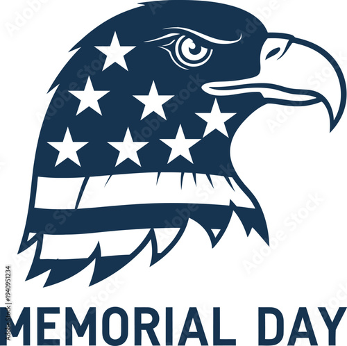 Memorial day tribute with patriotic american eagle illustration