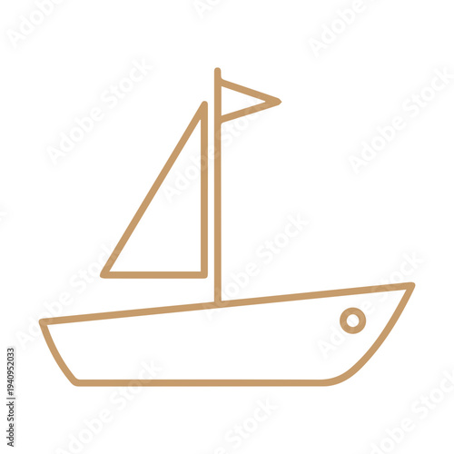 Sailboat Line Drawing Icon