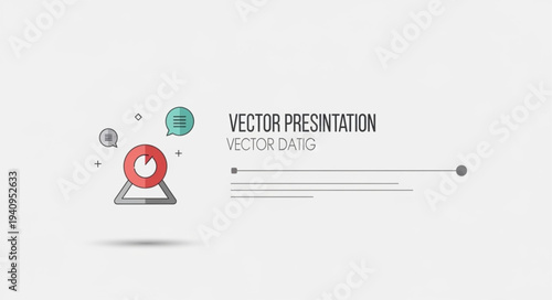 Vector illustration of presentation and communication icons.