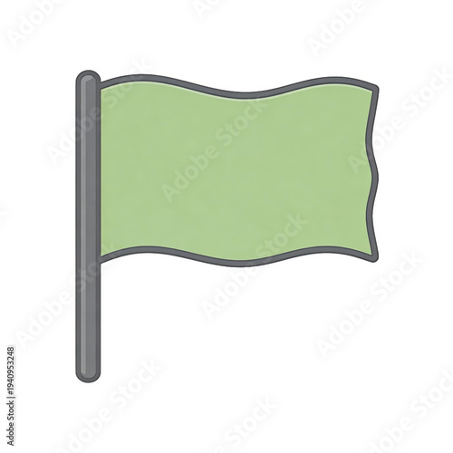 Wallpaper Mural Green Waving Flag with Gray Pole Torontodigital.ca