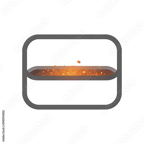 Wallpaper Mural Abstract illustration of a metal tray with glowing embers and sparks, representing heat, fire, and industrial processes. Highlights thermal energy and manufacturing technology. Torontodigital.ca