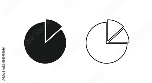 Pie chart black white Vector