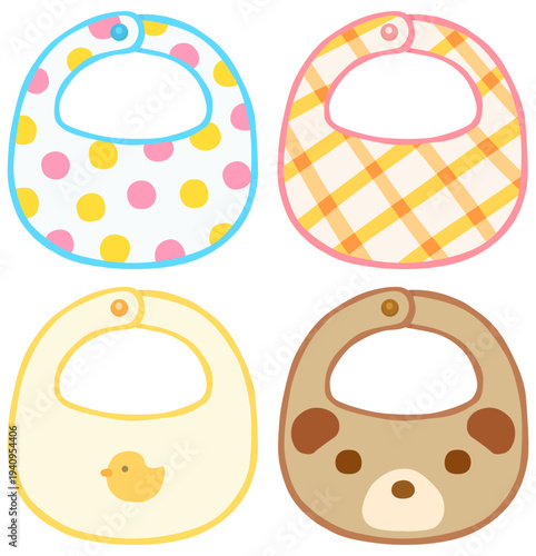 いろいろなスタイのイラストセット ベビーグッズ ベクター素材