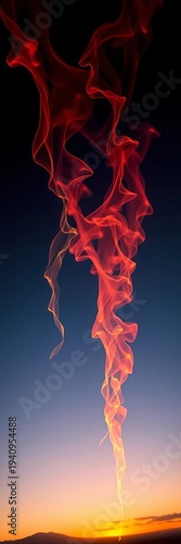 Wisps ascend like phantom dragons, their incandescent forms painted with the boldest hues, a visual crescendo at the horizon,  wide angle, white smoke