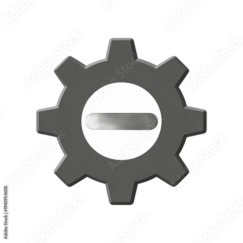 Wallpaper Mural 3D rendered gear icon with a minus sign in the center. Represents machinery, technology, and industrial settings, suitable for UI/UX design elements. Torontodigital.ca