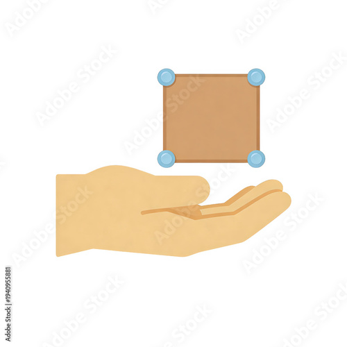 Wallpaper Mural Hand holding a square frame illustration with blue rings and brown edges. Flat design, vector artwork, suitable for graphic resources and design elements. Torontodigital.ca