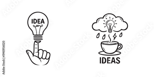 Idea and Inspiration Concepts with Lightbulbs and Coffee