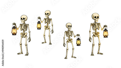 illustration of a human skeleton with a lamp in its hand