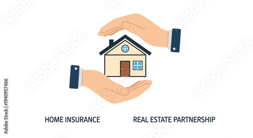 Hands protecting house representing home insurance protection, real estate safety and family property security concept
