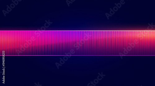 Neon ripple glass gradient in magenta, violet, ember orange on deep midnight. Sharp ribbed distortion, cinematic glow; futuristic texture background, vector illustration