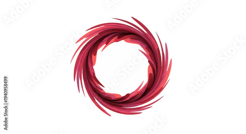 A vibrant red circular illustration with dynamic brush strokes on a white background, symbolizing World Theatre Day and performing arts.