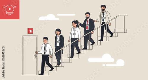 Business people climbing stairs, teamwork, career growth, success, leadership, office life