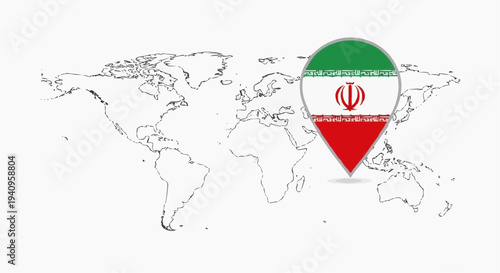 world map with   iran