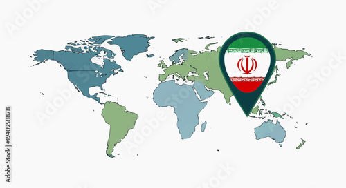 world map with   iran