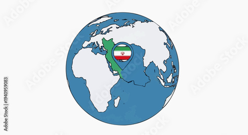 world map with   iran