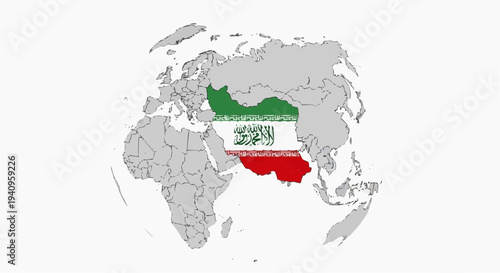 world map with   iran