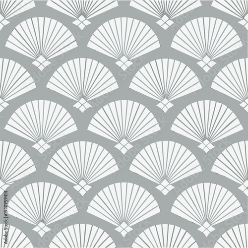 Geometric Fan Pattern Repeating Seamless Background