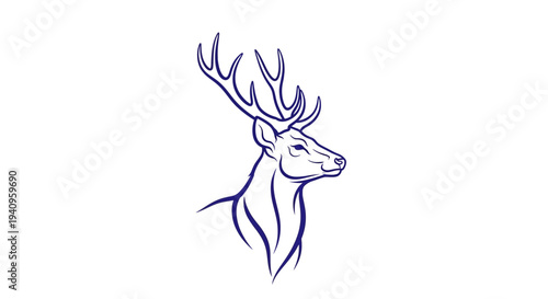 Elegant deer illustration in outline style against a clean white backdrop