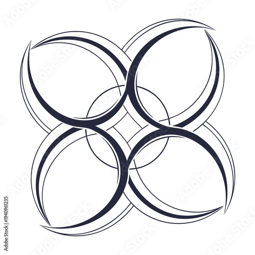 Modern Boutique Emblem Using Intersecting Thin Cur