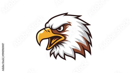 Stylized eagle head illustration on white background vector design