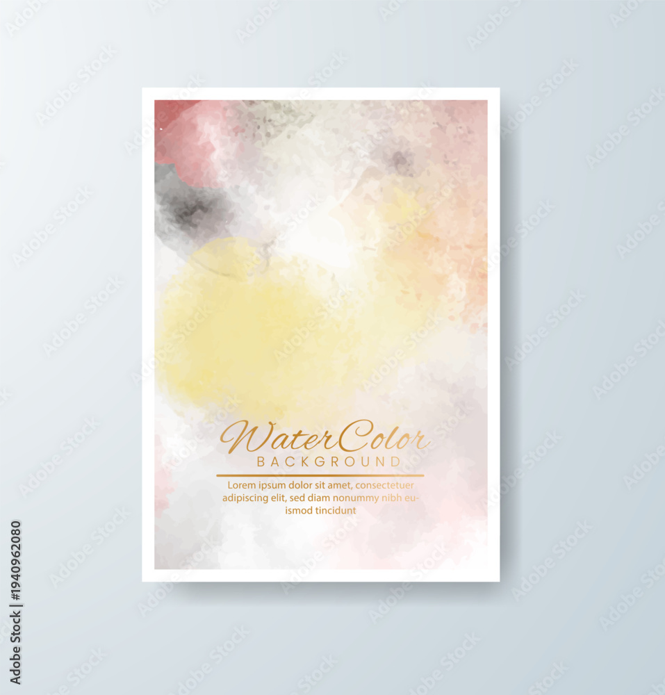 Fototapeta premium Cards with watercolor background. Design for your cover, date, postcard, banner, logo.