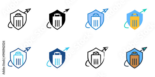 Travel Insurance icons set multiple style collection. Editable stroke 
