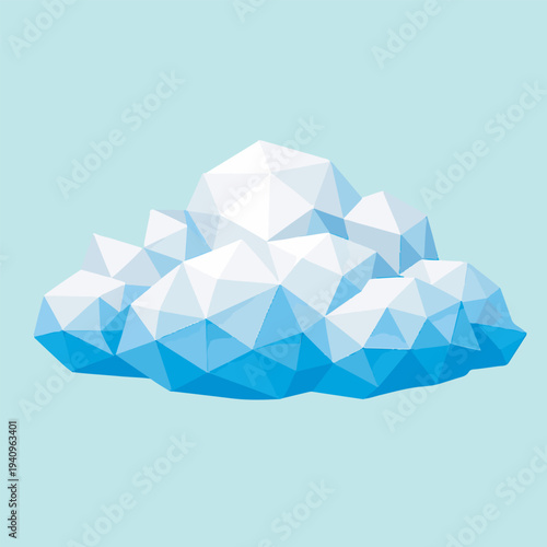 cloud with low poly art, eps 10 illustration