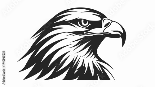 Bold eagle head silhouette graphic for design and conceptual projects