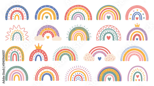 set of colorful easter eggs