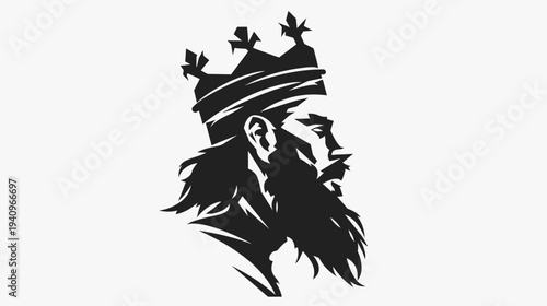 Silhouette of a king with crown vector illustration for design projects