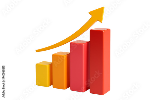 Free Download A 3d bar chart icon with upward arrow representing business growth success data profit and financial market progress analysis reports isolated on transparent background for design - GFXLoad