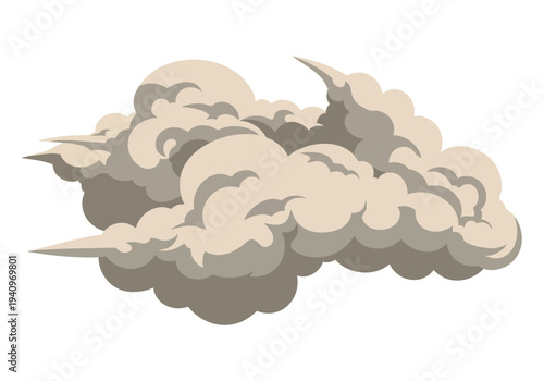 Dust Cloud. Smoke Effect. Cartoon Style. Textured. Graphic Element.
